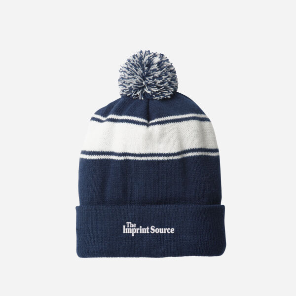 Striped Pom Pom Beanie Thumbnail